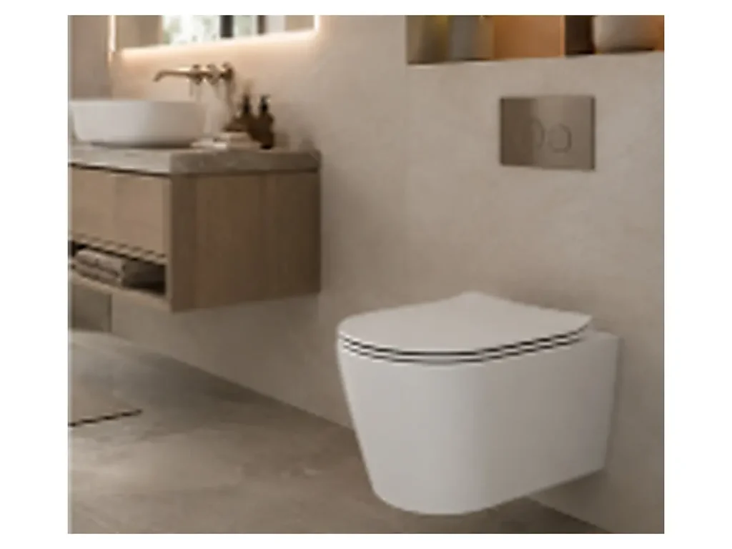 Wall-hung toilet
Flushing system : Washdown
UF seat cover
P-trap : 180mm roughing-in